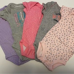 5 Piece Baby Girl Onesie Bundle